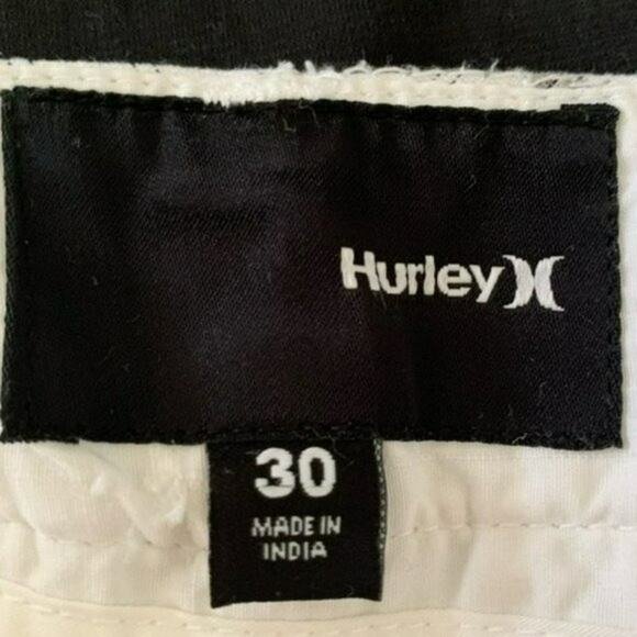 Hurley Men White Pocket Shorts Surf Skater Preppy Summer Vacation Casual Size 30 - Picture 2 of 5